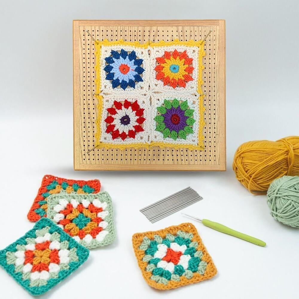 Specialty Wood Crochet Blocking Board Incl 20 Steel Pins 12 X 12 Blocking Area